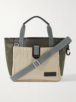 Mini Leather-Trimmed Colour-Block Canvas Pet Tote Bag