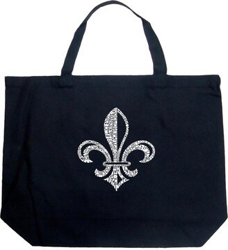 Fleur De Lis - Large Word Art Tote Bag