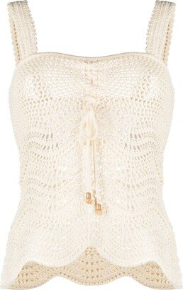 Devi crochet-knit tank top