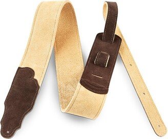 Franklin Strap 2.5 Honey Suede Guitar Strap with Chocolate Ends