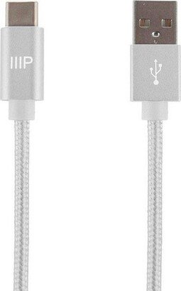 Monoprice Nylon Braided USB C to USB A 2.0 Cable - 10 Feet - White | Type C, Fast Charging, Compatible With Samsung Galaxy S10/ Note 8, LG V20 and