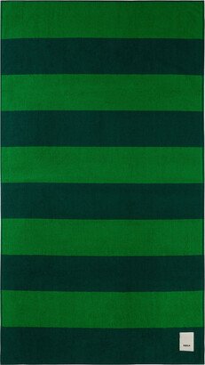 Green Block Stripes Beach Towel