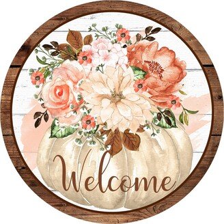 White Pumpkin, Welcome Pumpkin Wreath Sign, Signs For Wreaths, Attachment, Wreaths