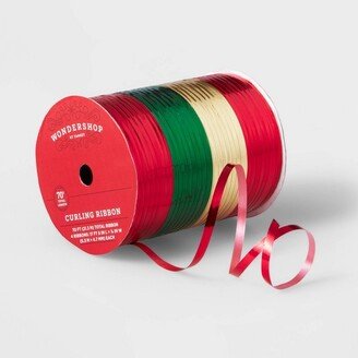 4 End Christmas Curl Ribbon 70' Red/Green/Gold - Wondershop™