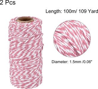 Unique Bargains 2x Twine Packing String Wrapping Cotton Twine Rope 100M for Christmas