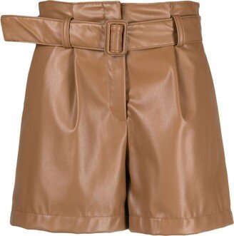 High-Waisted Faux-Leather Shorts