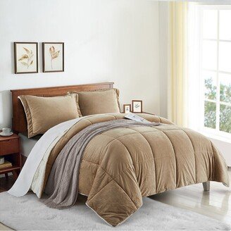 Classic Quilt Sherpa Ultra-Soft Reversible Down Alternative Comforter Set