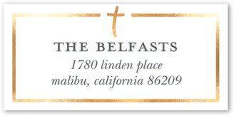 Address Labels: Crossed T Address Label, White, Address Label, Matte