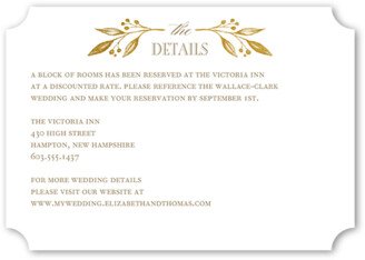 Enclosure Cards: Classic Herald Wedding Enclosure Card, Yellow, Signature Smooth Cardstock, Ticket