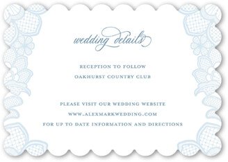 Enclosure Cards: Lace Frill Wedding Enclosure Card, Blue, Signature Smooth Cardstock, Scallop