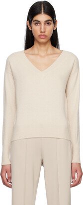 Beige V-Neck Sweater