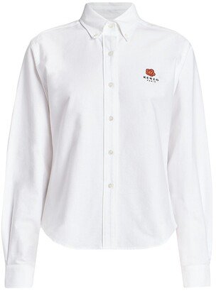 Crest Logo Slim-Fit Oxford Shirt