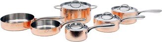 Vintage Collection 10Pc Copper Cookware Set, Hammered