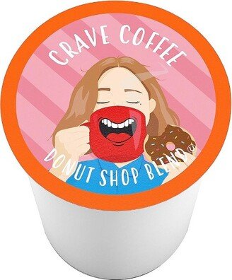 Crave Beverages Donut Shop Blend Coffee Pods for Keurig, Medium Roast, 100 Count