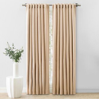 Herringbone Lined Rod Pocket With Back Tabs Curtain Panel 48W x 96L