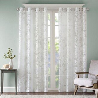 Gracie Mills 1-pc Leilani Palm Leaf Burnout Window Curtain Sheer - 50x95