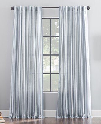 Stripe Buttoned Back Tab Curtain, 50