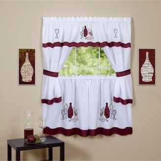 Cabernet Embellished Cottage Window Curtain Set, 58x36