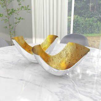 Studio 350 Gold Aluminum Contemporary Decorative Bowl