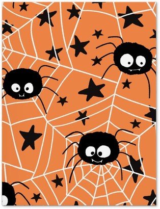 Journals: Cute Hand-Drawn Spider Halloween - Orange Journal, Orange