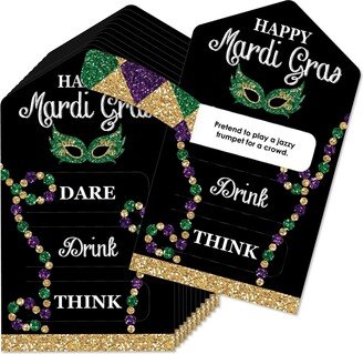 Big Dot Of Happiness Mardi Gras Masquerade Party Game Pickle Cards Dare, Drink, Think Pull Tabs 12 Ct