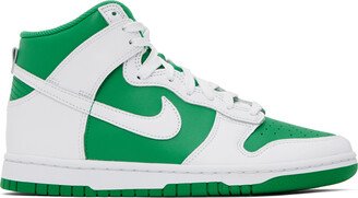 Green & White Dunk High Retro Sneakers