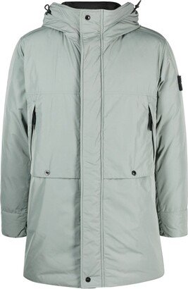 Compass-patch padded coat