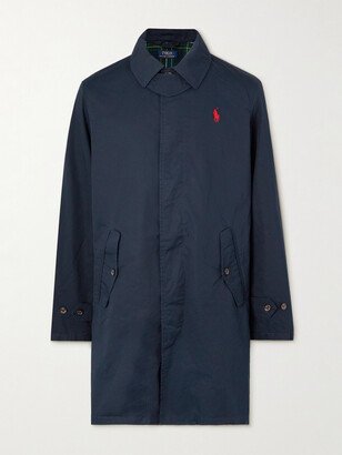 Logo-Embroidered Cotton-Gabardine Coat