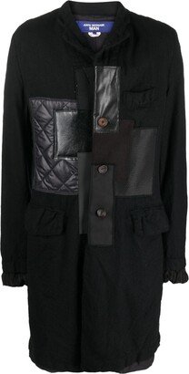 Patchwork Wool Single-Breasted Coat