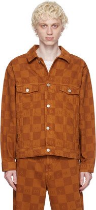 Brown Check Denim Jacket