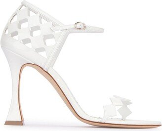 Kalun Diamond-Check Cut-Out Sandals