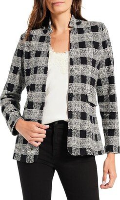 Perfectly Plaid Knit Blazer (Black Multi) Women's Suits Sets