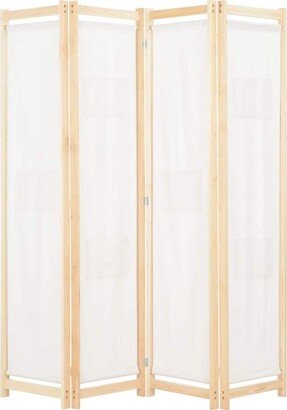 4-Panel Room Divider Cream 62.9