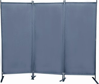 TONWIN Modern Room Divider,3-Panel Folding Privacy Screen,Metal Standing,Gray