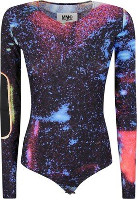 Abstract Printed Stretched Bodysuit