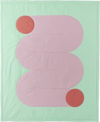 Claire Duport Green & Pink Large Tube II Throw Blanket