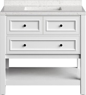 Tremont 36-In. Bathroom Vanity Set includes Sink, Countertop, plus Cabinet w/1 Drawer & Bottom Shelf, White