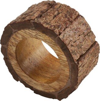 Saro Lifestyle Saro Lifestyle Wood Bark Napkin Ring Holders (Set of 4), Brown,
