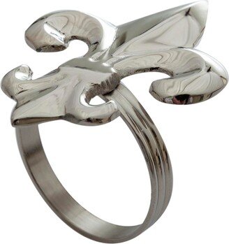 Kindwer Nickel Fleur De Lis Napkin Ring