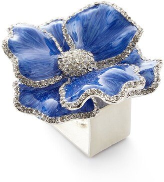 Nomi K Floral Crystal Napkin Rings, Set of Four, Blue