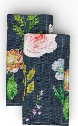 Cloth Napkins: Jane - Navy Cloth Napkin, Longleaf Sateen Grand, Multicolor