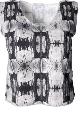 Babs Boutique Nyc Stretch Crop Tank Top - Brooklyn Bridge Print