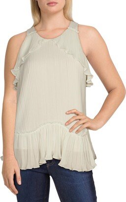 Womens Ruched Peplum Blouse