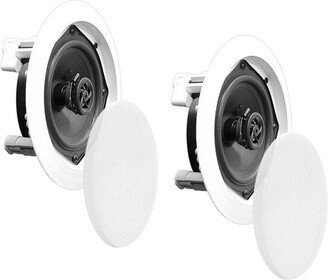 PDIC61RD PDIC PRO Max Series 6.5'' 200W Round Flush Mount In-Wall/Ceiling Home Speakers Pair with Directable 1/2'' Polymer Dome Tweeter