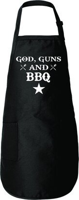 God Guns & Bbq 2nd Amendment Patriotic Funny Full-Length Apron With Pockets