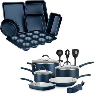 20pc Basic Kitchenware Pots & Pans Set - Blue