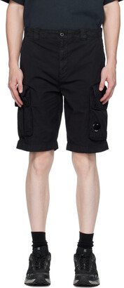 Black Garment-Dyed Shorts