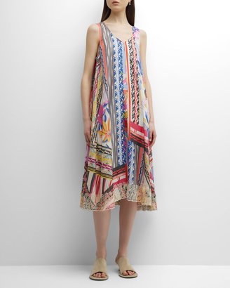 Rachel May Chiara Patchwork-Print Midi Slip Dress