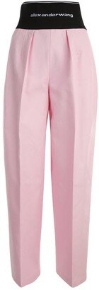 Logo Intarsia Straight Leg Trousers