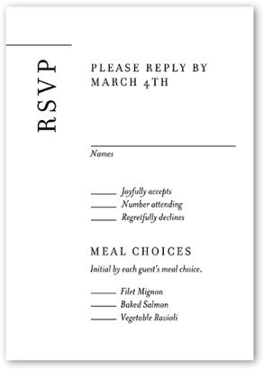 Rsvp Cards: Simple And Stylish Wedding Response Card, White, Matte, Signature Smooth Cardstock, Square